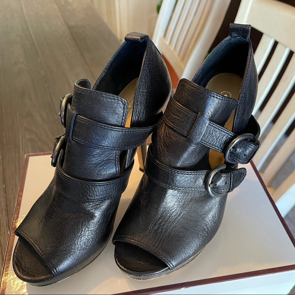 Rare open toe bootie from Coach!